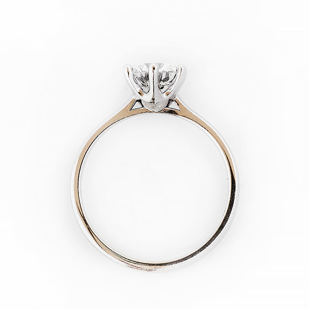 Round Brilliant cut Lab Grown Diamond Solitaire Engagement Ring in White Gold - Victoria's Jewellery