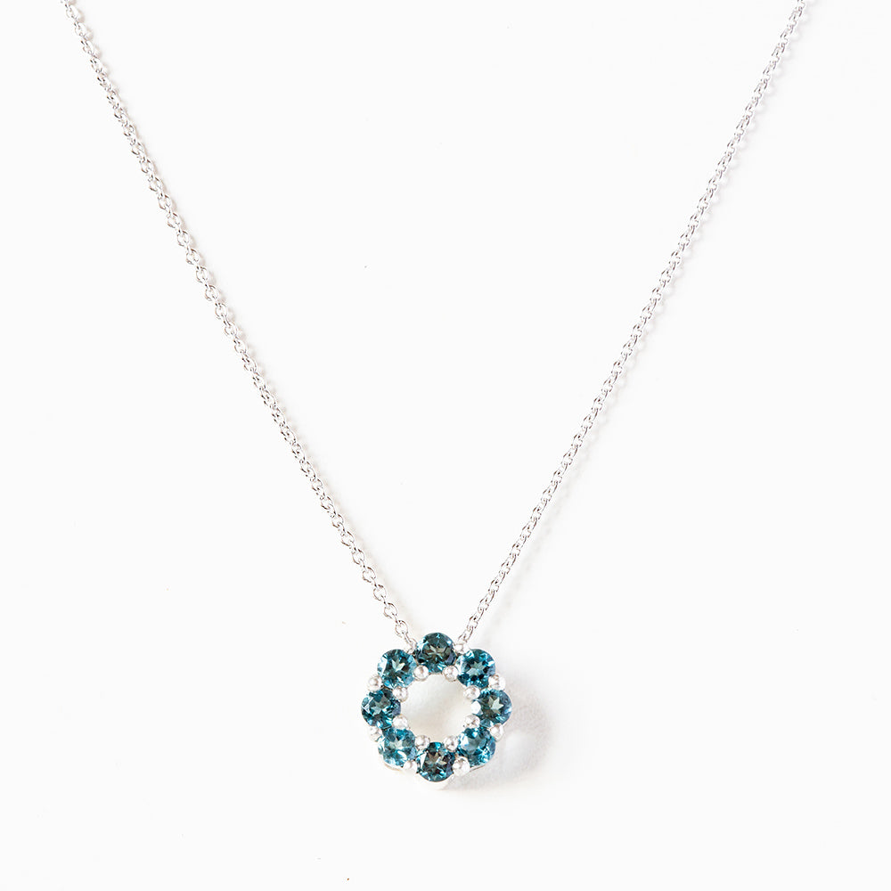 Circle of Life Necklace - London Blue Topaz