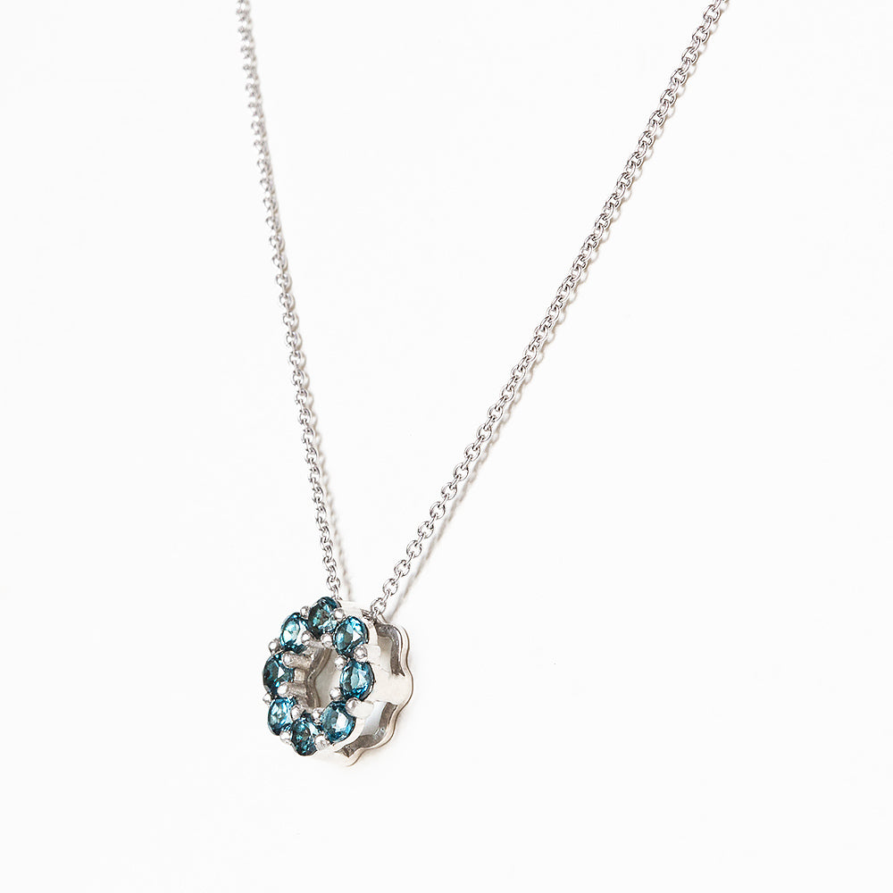 Circle of Life Necklace - London Blue Topaz