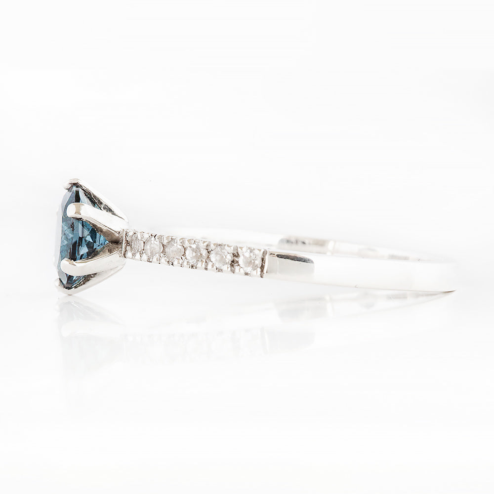 Lydia, London Blue Topaz and Diamond Ring