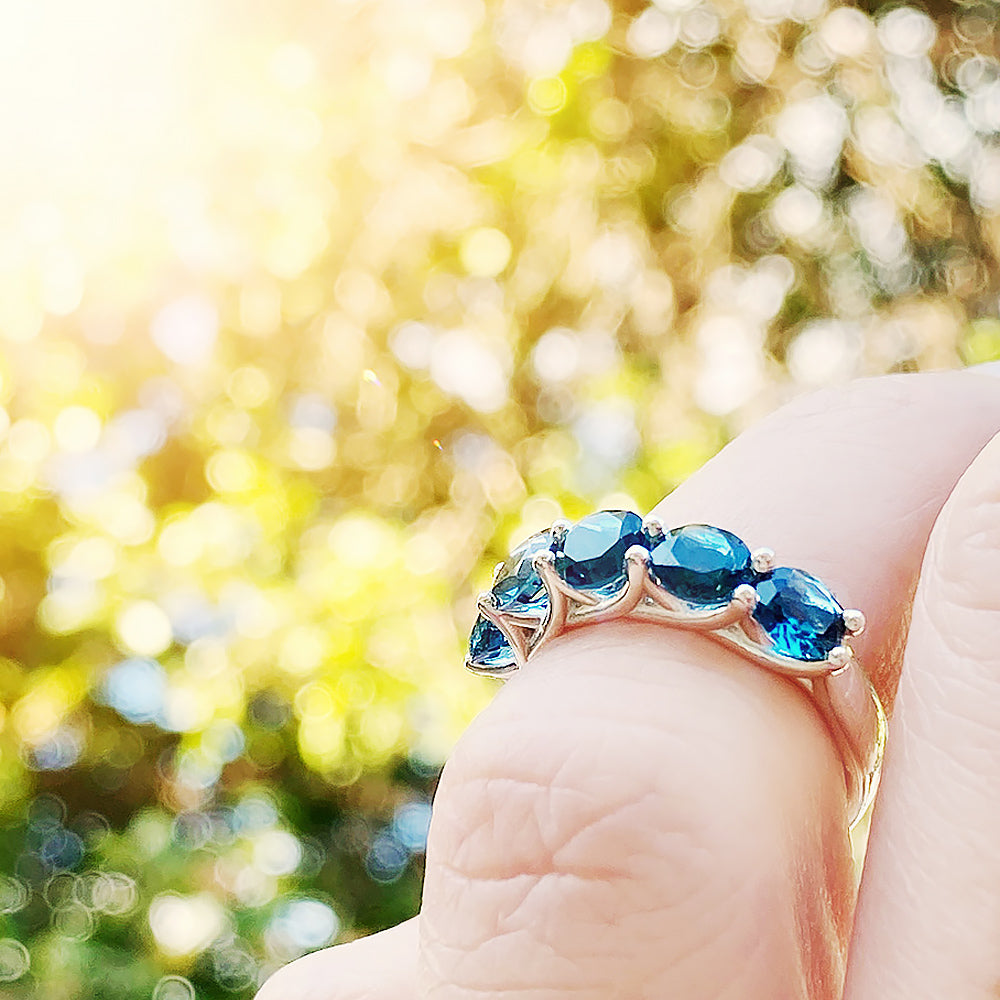 Amanda, a London Blue Topaz Trellis Ring - Victoria's Jewellery