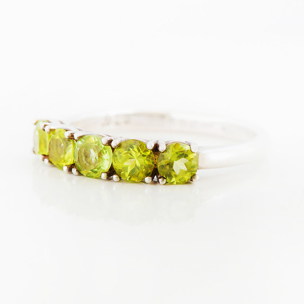 Round cut Peridot half eternity August Anniversary Ring - Victoria's Jewellery