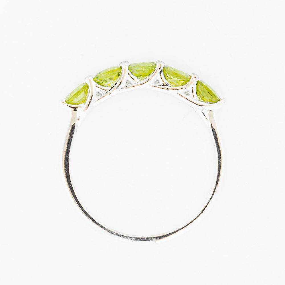 Danelle, a Peridot Half Eternity Trellis Ring
