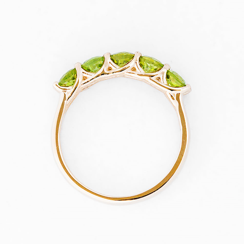 Danelle, a Peridot Half Eternity Trellis Ring