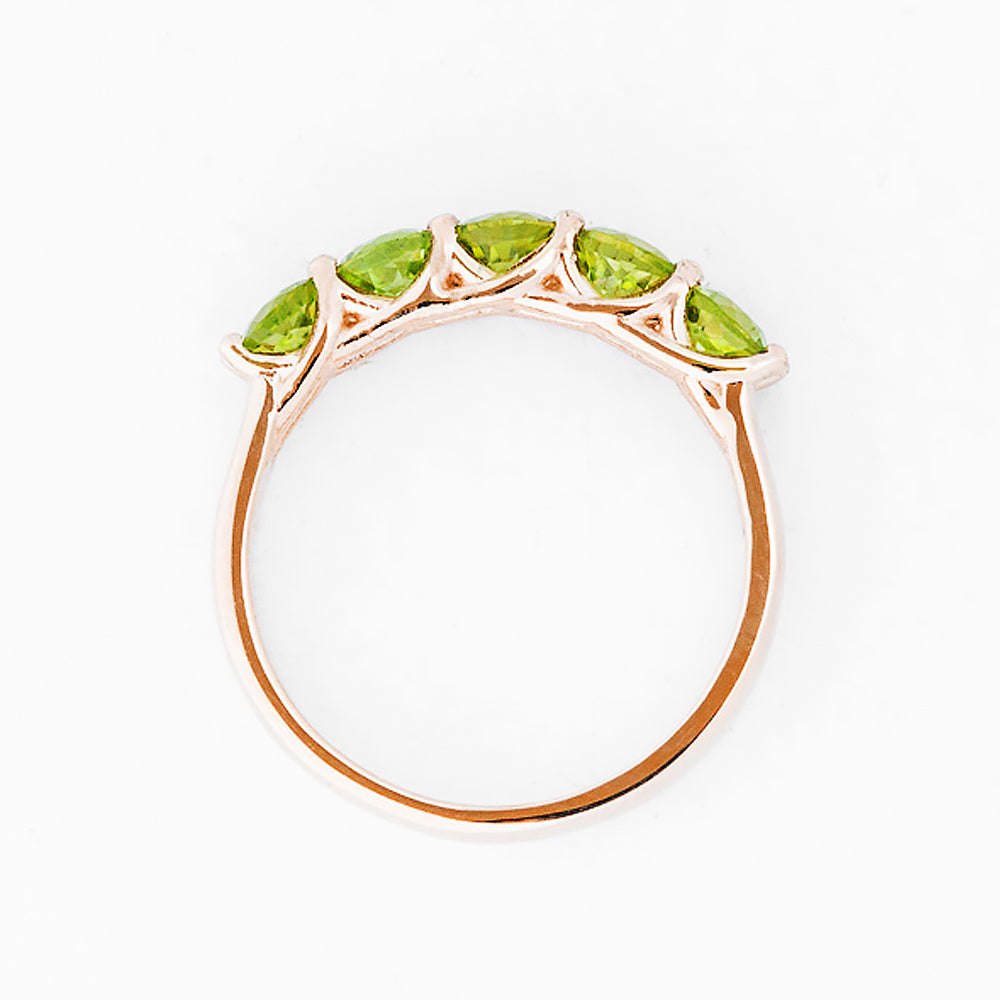 Danelle, a Peridot Half Eternity Trellis Ring