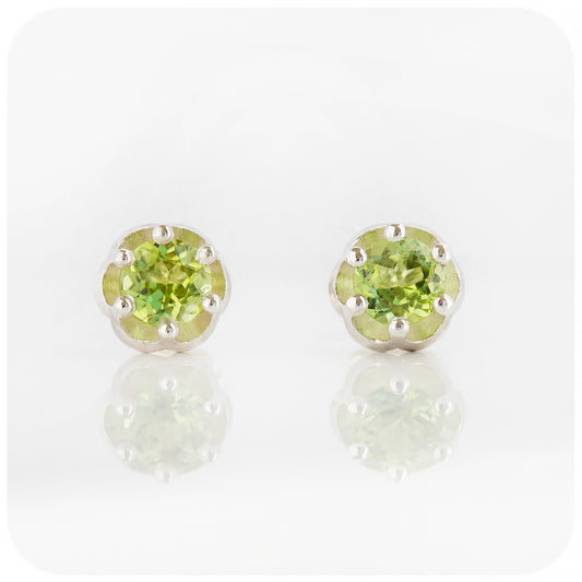 Round cut red Peridot stud earrings - Victoria's Jewellery