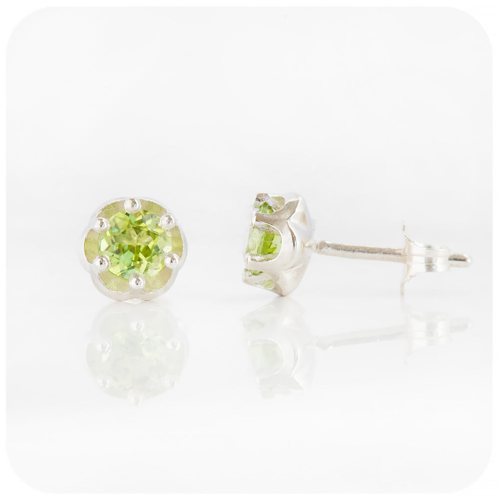 Round cut red Peridot stud earrings - Victoria's Jewellery