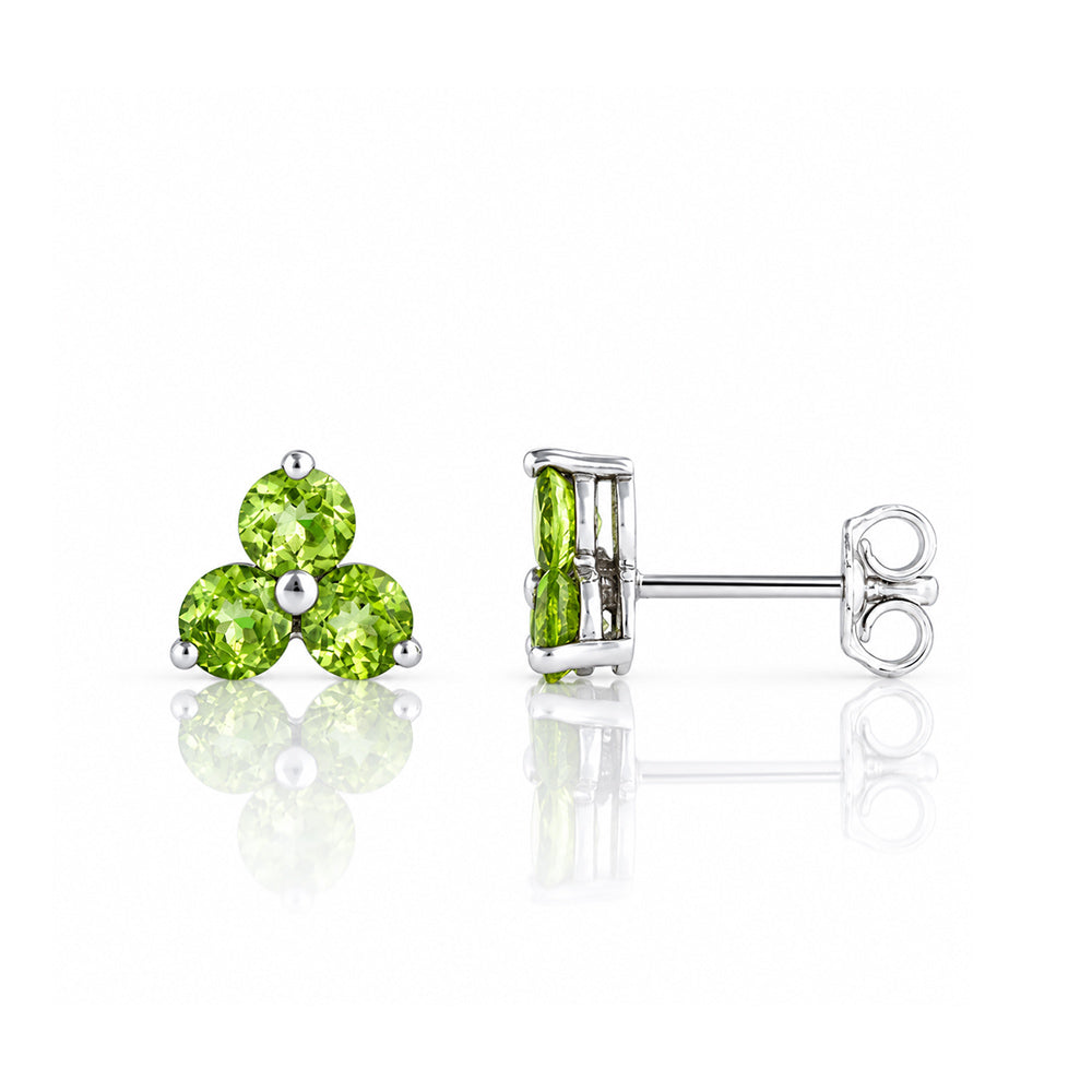 The Trilogy Peridot Stud Earrings - Victoria's Jewellery
