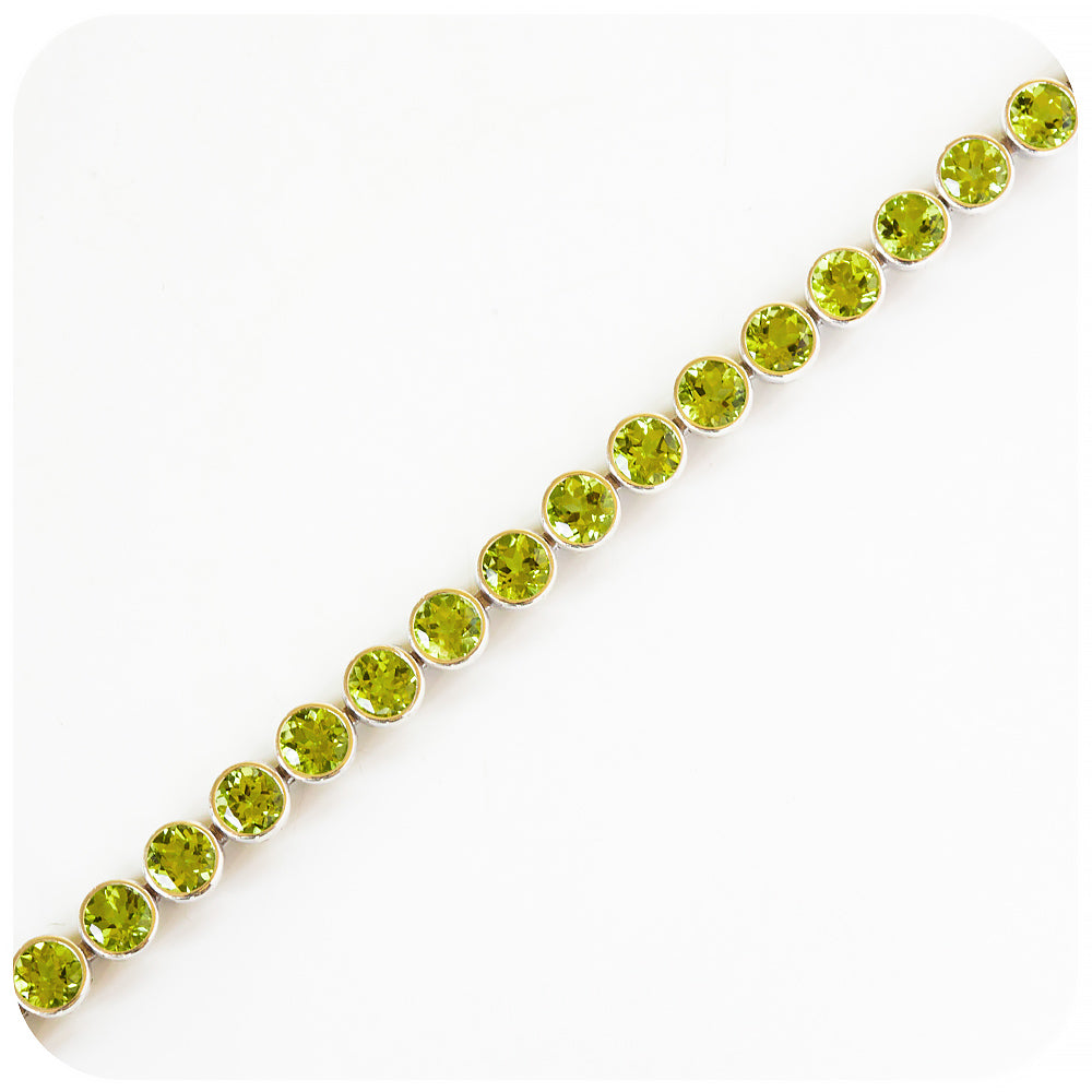 Peridot Tennis Bracelet in Sterling Silver