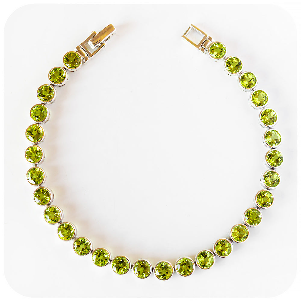 Peridot Tennis Bracelet in Sterling Silver