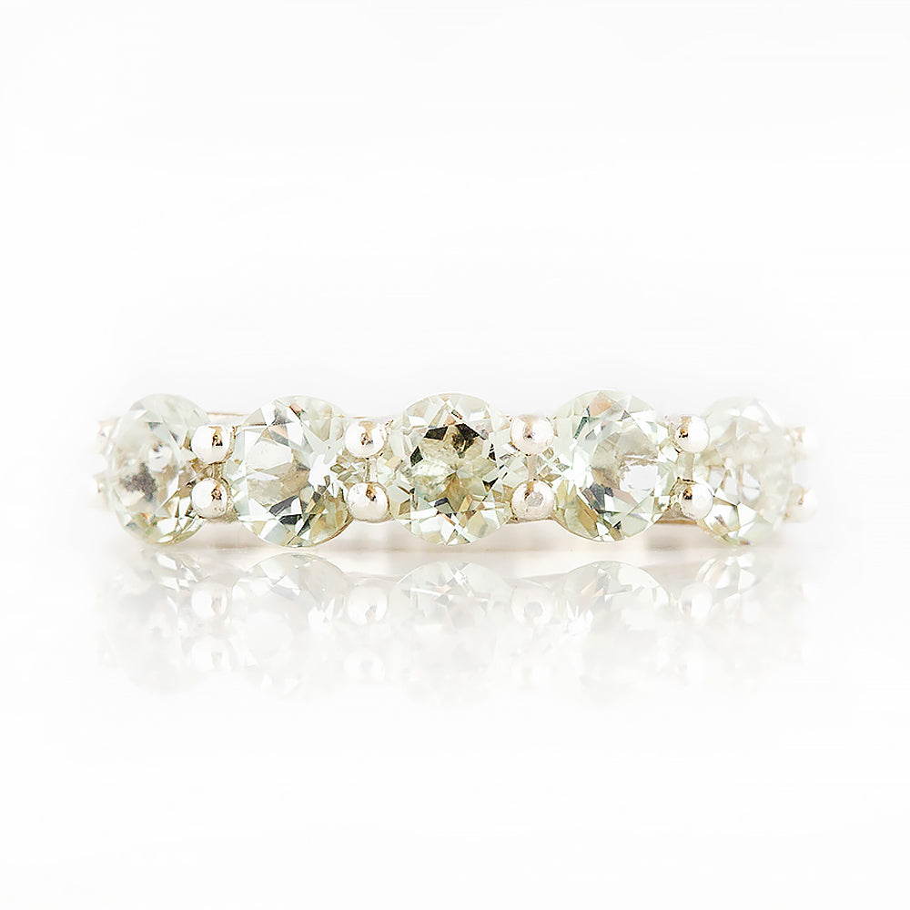 Danelle, a Prasiolite Half Eternity Trellis Ring