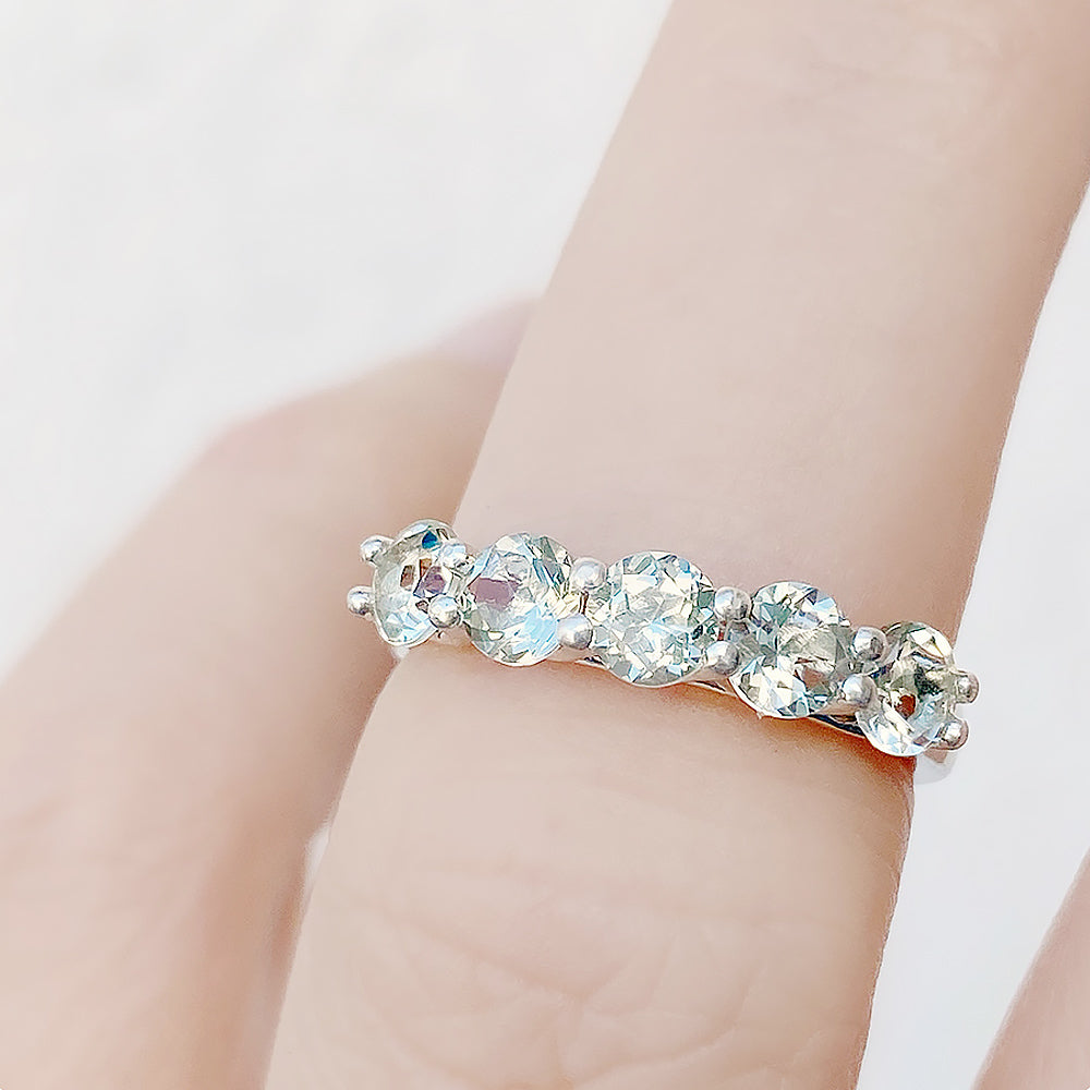 Danelle, a Prasiolite Half Eternity Trellis Ring