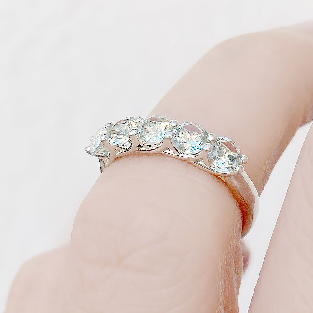 Danelle, a Prasiolite Half Eternity Trellis Ring