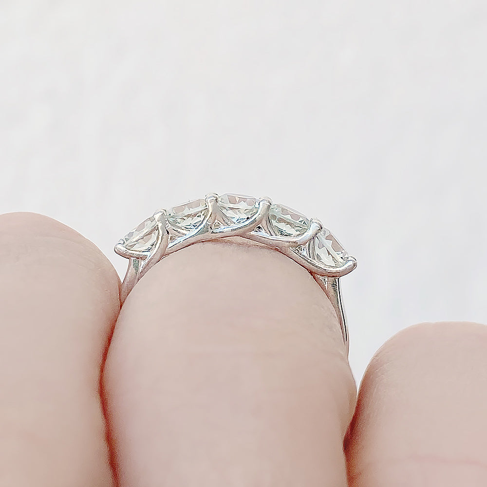 Danelle, a Prasiolite Half Eternity Trellis Ring