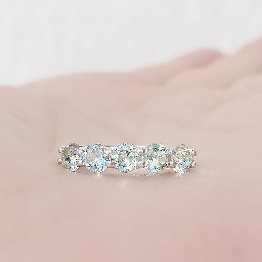 Danelle, a Prasiolite Half Eternity Trellis Ring