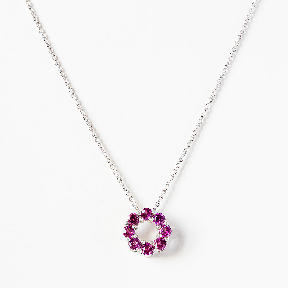 Circle of Life Necklace - Rhodolite