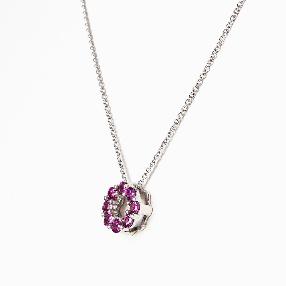 Circle of Life Necklace - Rhodolite