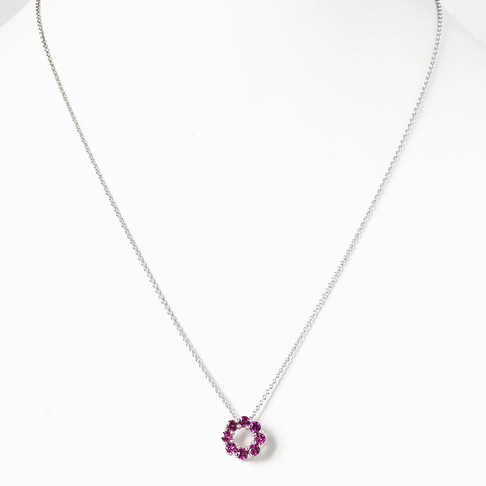 Circle of Life Necklace - Rhodolite
