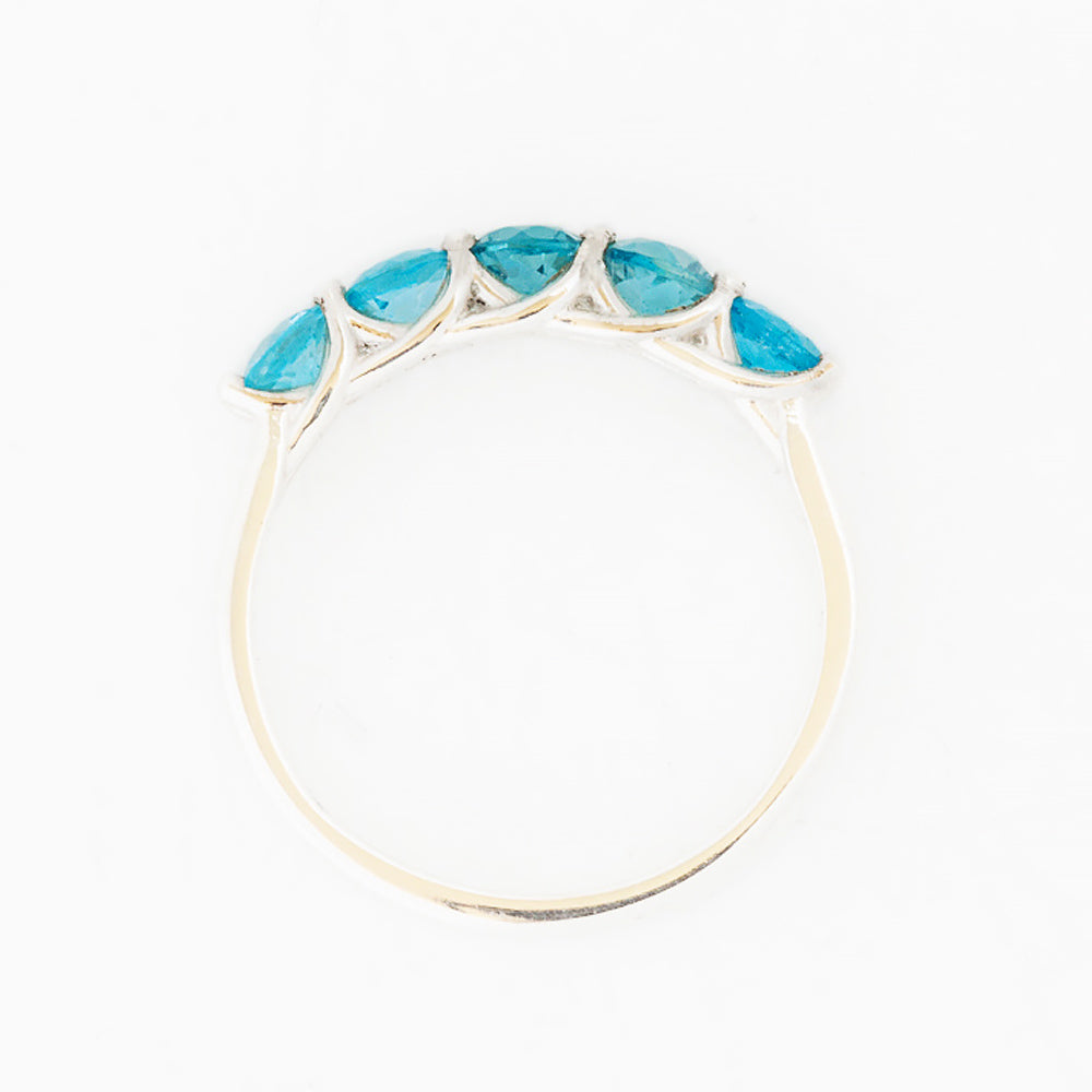 Danelle, a Swiss Blue Topaz Half Eternity Trellis Ring