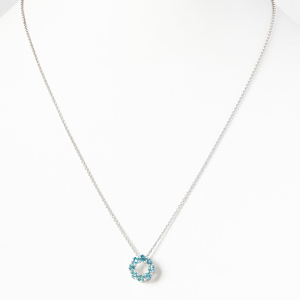 Circle of Life Necklace - Swiss Blue Topaz