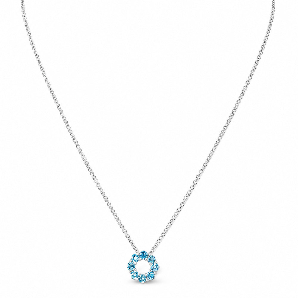 Circle of Life Necklace - Swiss Blue Topaz
