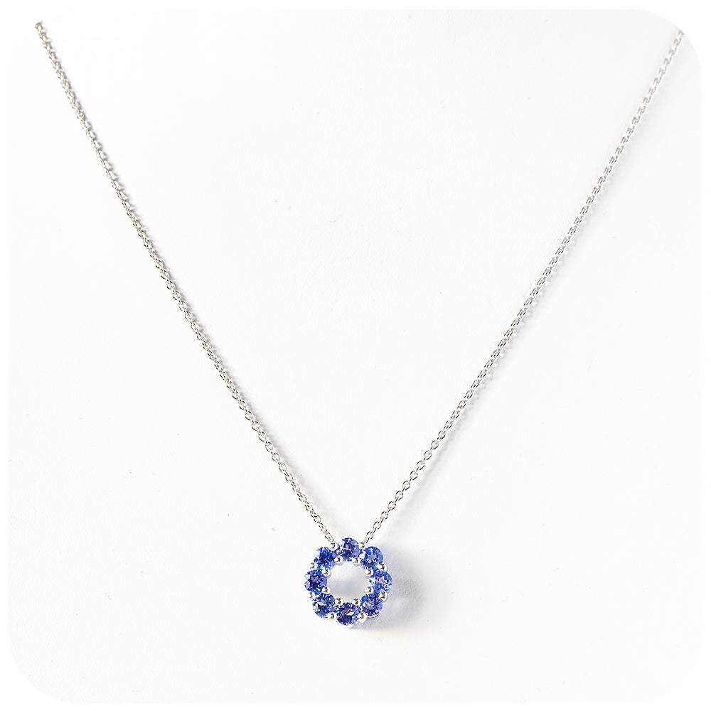 Round cut Tanzanite Circle of Life Pendant - December Birthstone - Victoria's Jewellery