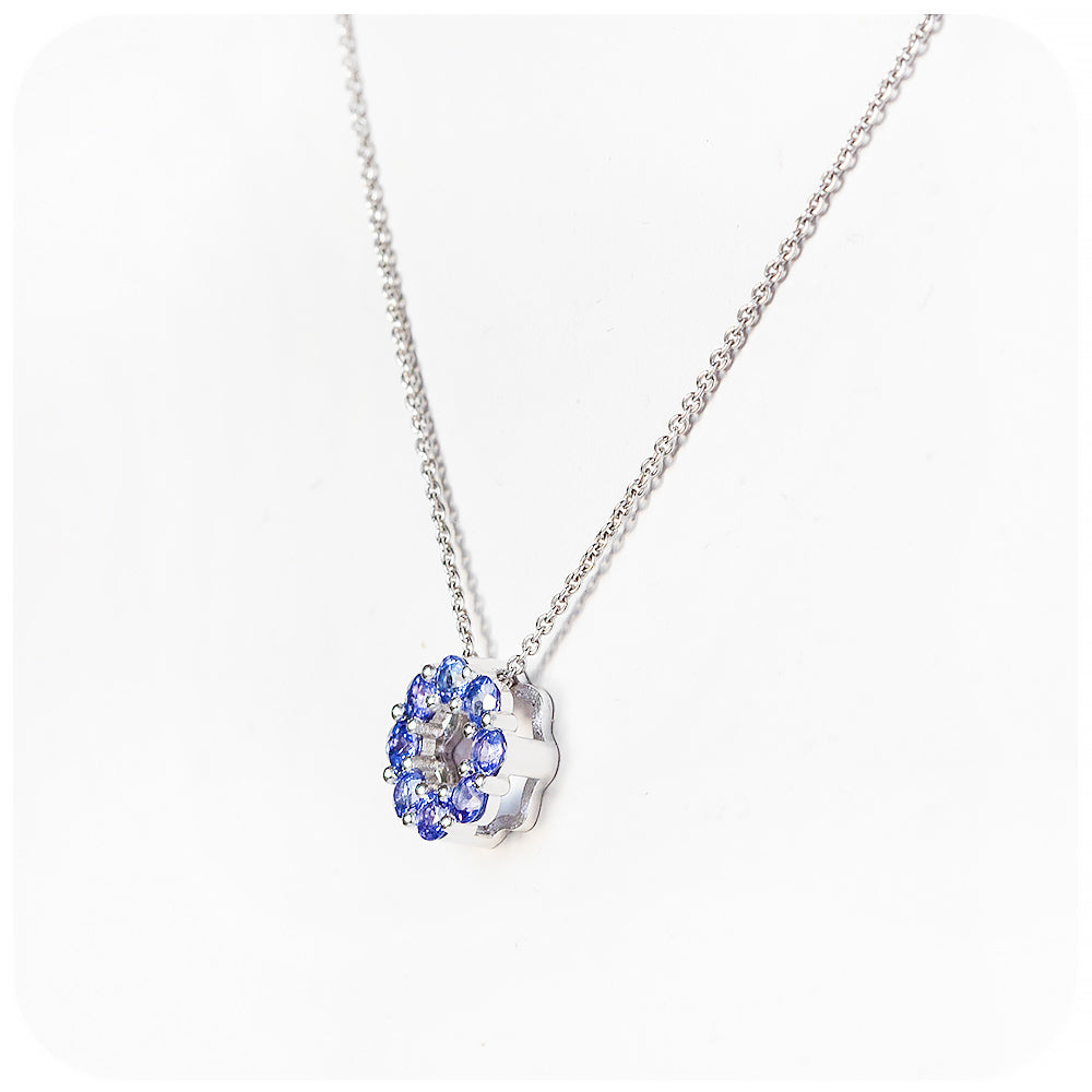 Round cut Tanzanite Circle of Life Pendant - December Birthstone - Victoria's Jewellery