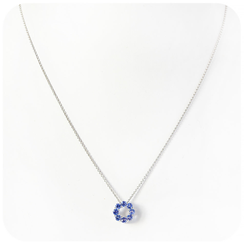 Round cut Tanzanite Circle of Life Pendant - December Birthstone - Victoria's Jewellery