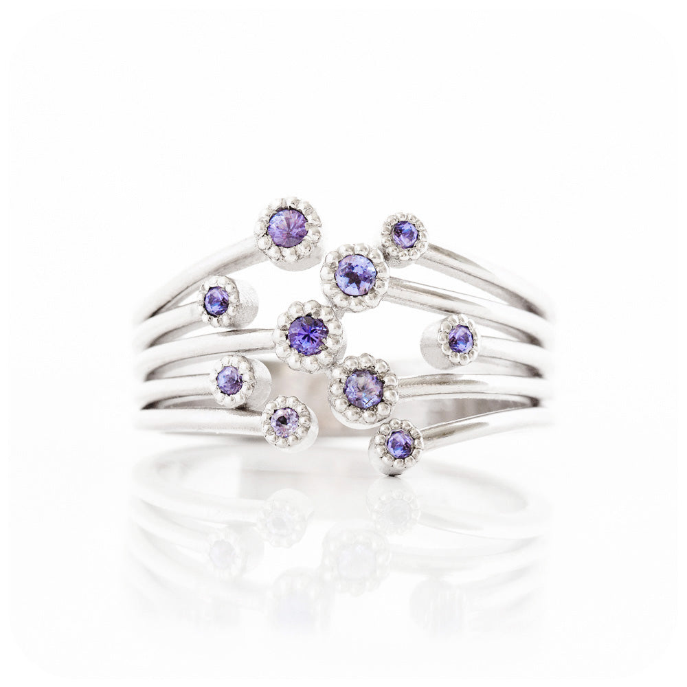 Tanzanite Shooting Star Ring in Sterling Silver