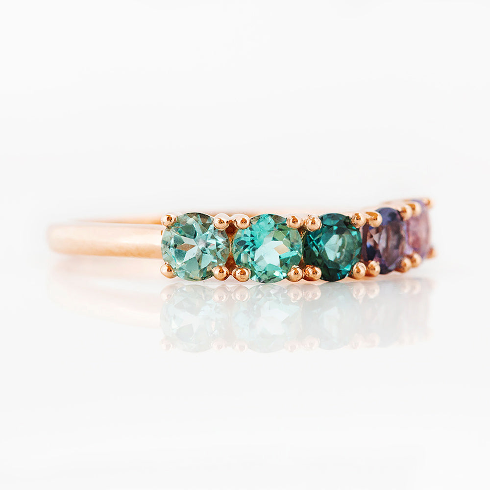 Annie, a Topaz and Amethyst Rainbow Ring