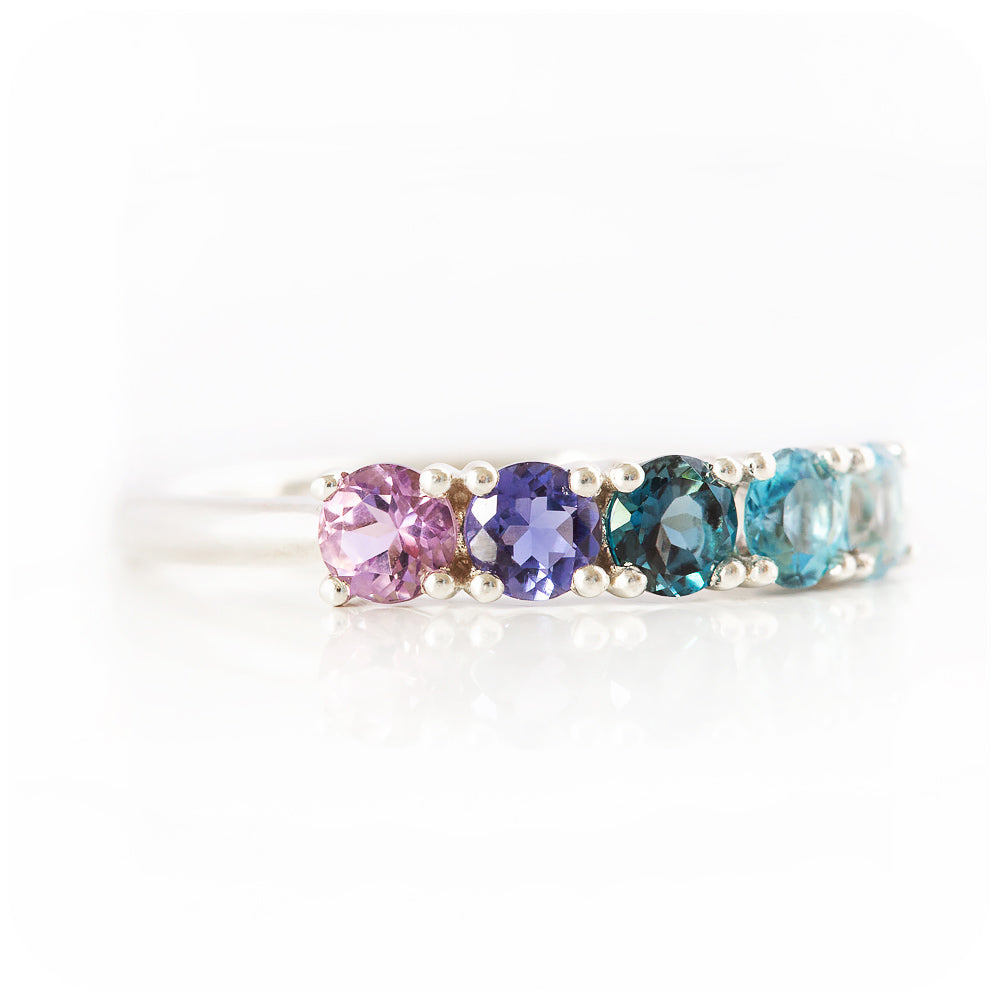 Annie, a Topaz and Amethyst Rainbow Ring