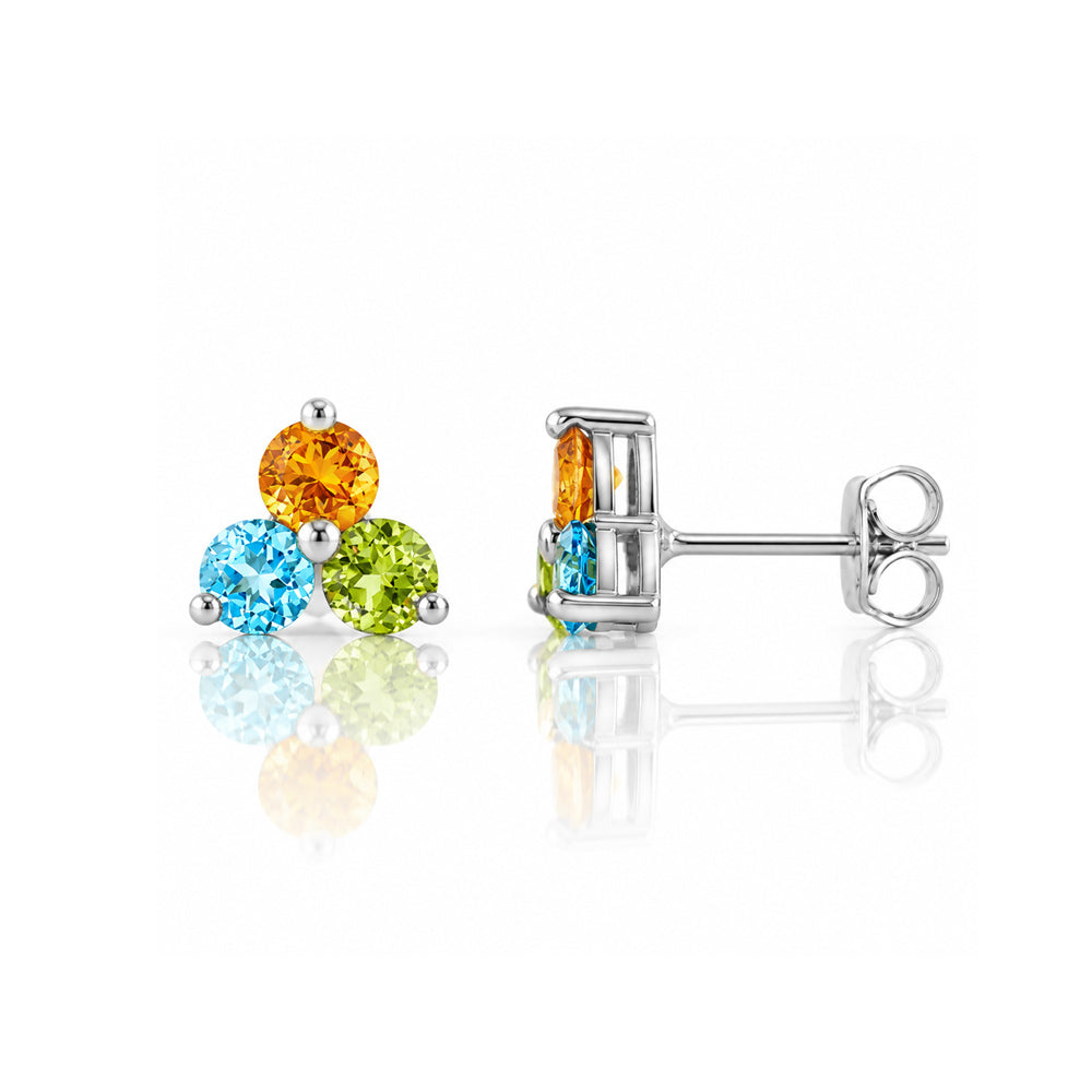 The Trilogy Topaz, Citrine and Peridot Stud Earrings - Victoria's Jewellery