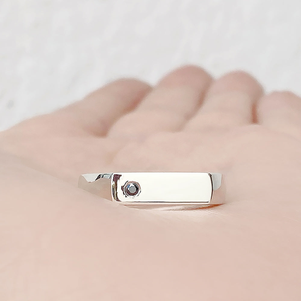 Logan, a Black Diamond Signet Ring - Victoria's Jewellery