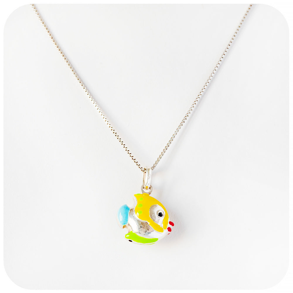 Goldie, a Sterling Silver Enamelled Fish Necklace