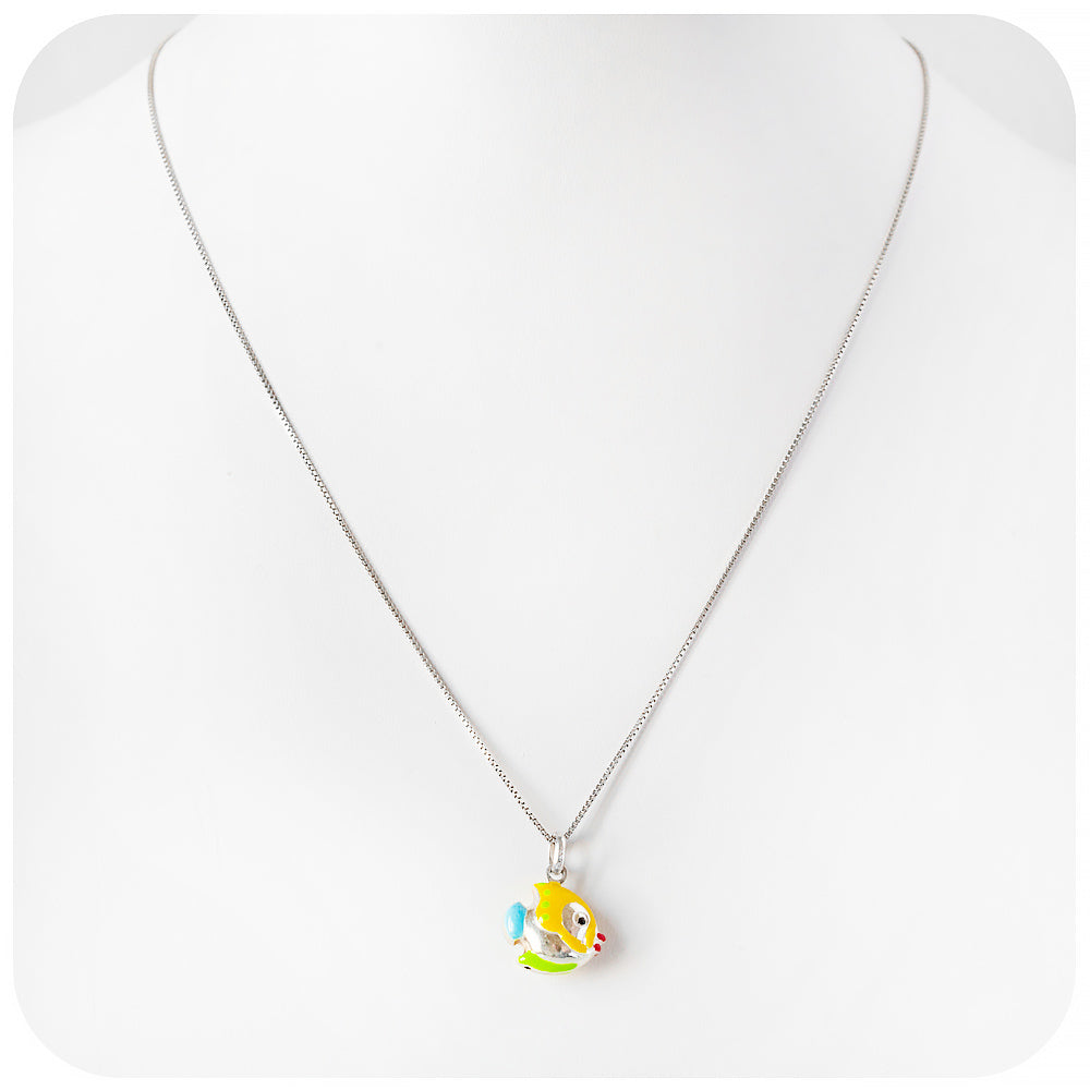 Goldie, a Sterling Silver Enamelled Fish Necklace