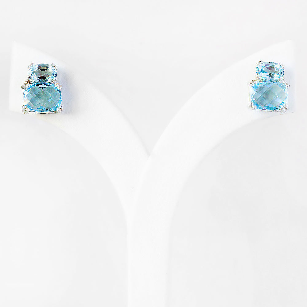Charlotte, Sky Blue Topaz Stud Earring - Victoria's Jewellery