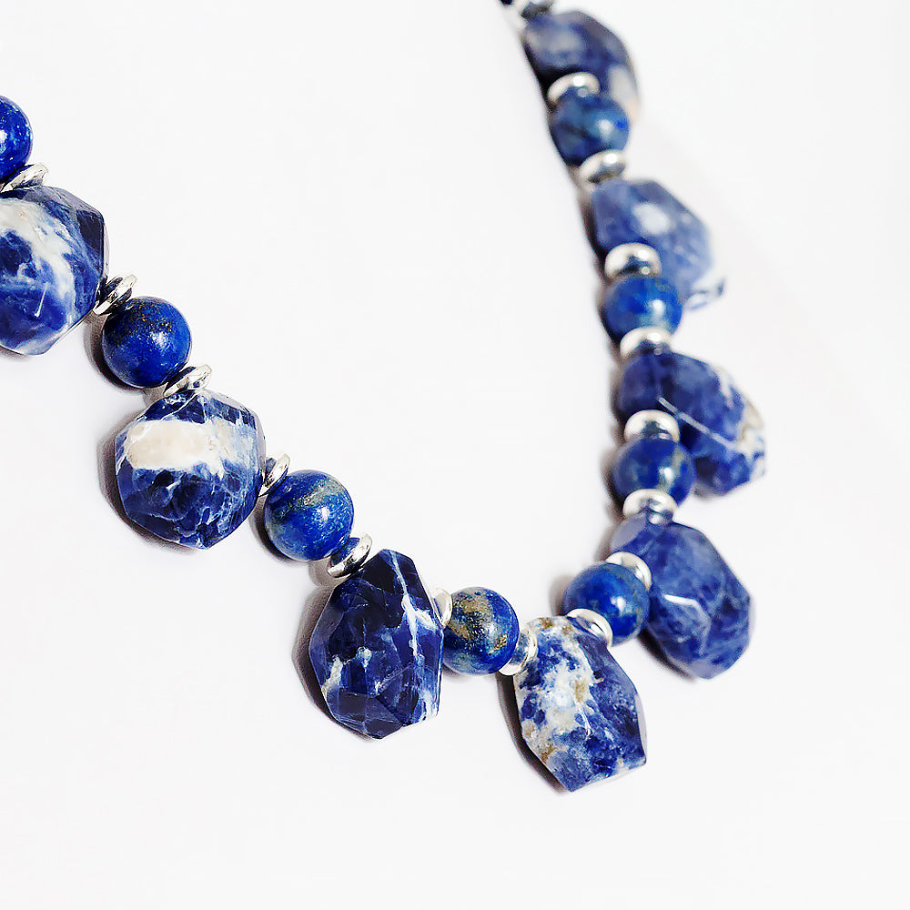 Spotted Sodalite and Lapis Lazuli Necklace - Victoria's Jewellery