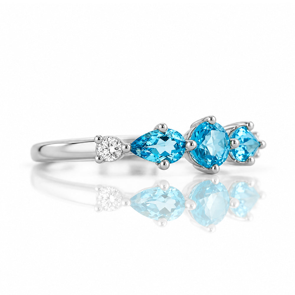 Rina, a Topaz and Lab Diamond Stack Ring - Victoria's Jewellery