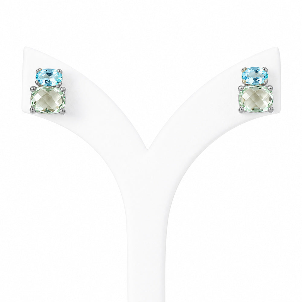 Charlotte, Topaz and Prasiolite Stud Earring - Victoria's Jewellery