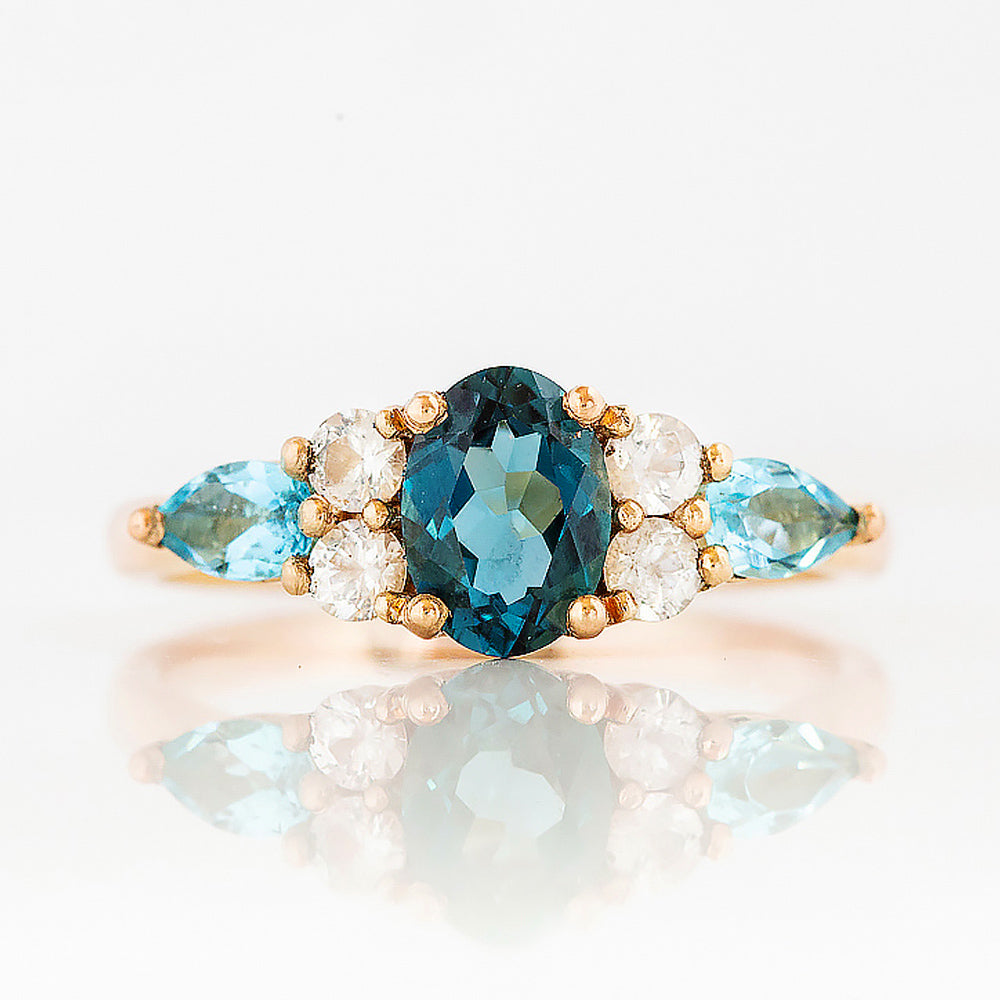 Ariana, a Topaz and White Sapphire Ring