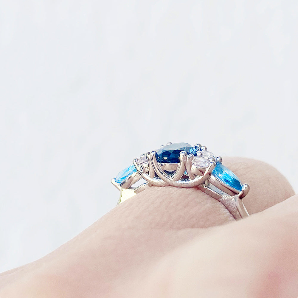 Ariana, a Topaz and White Sapphire Ring