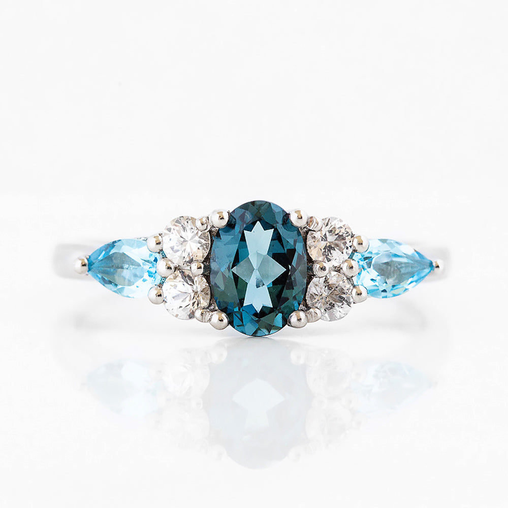 Ariana, a Topaz and White Sapphire Ring