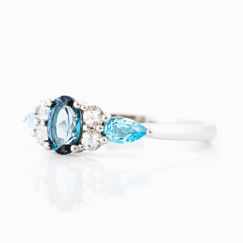 Ariana, a Topaz and White Sapphire Ring