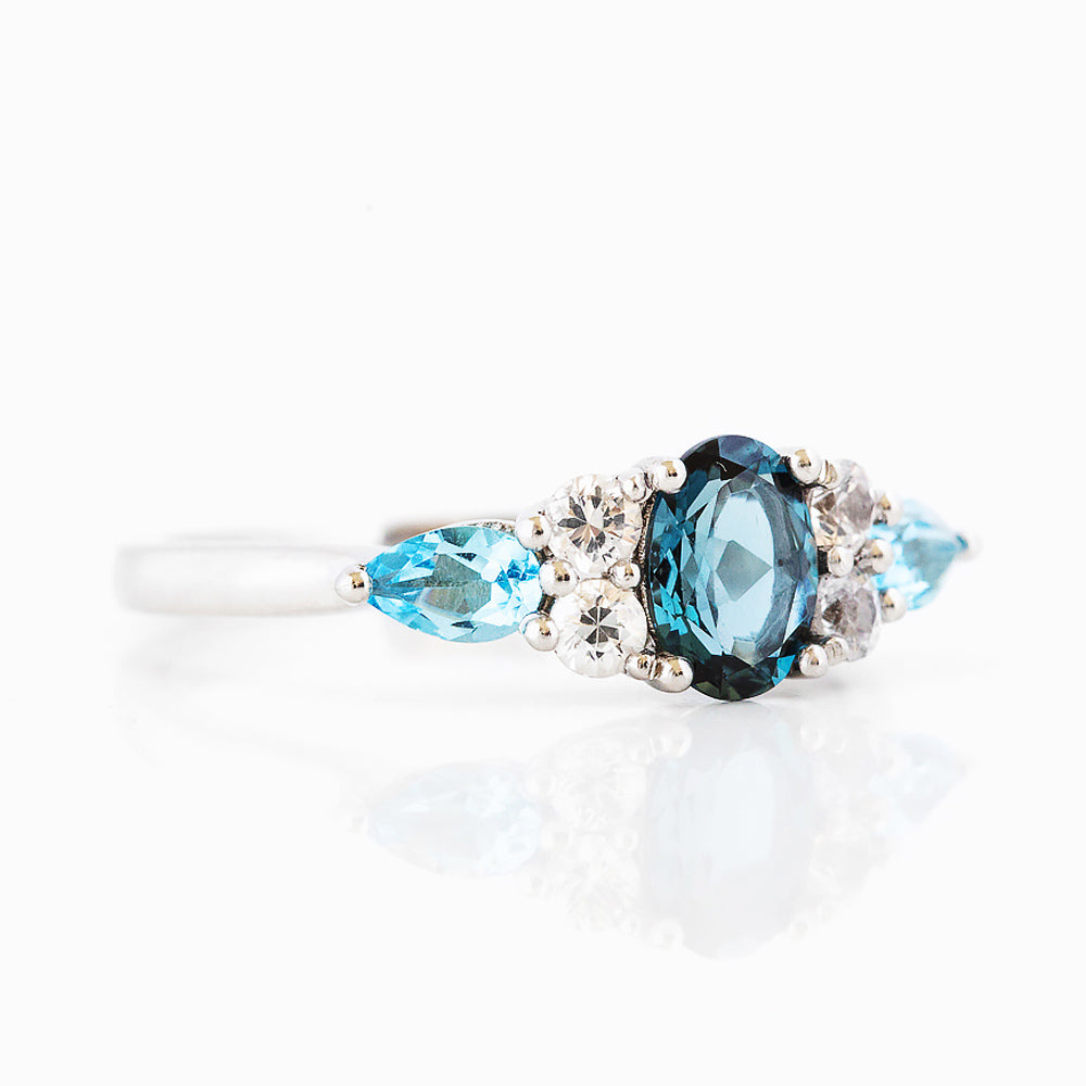 Ariana, a Topaz and White Sapphire Ring