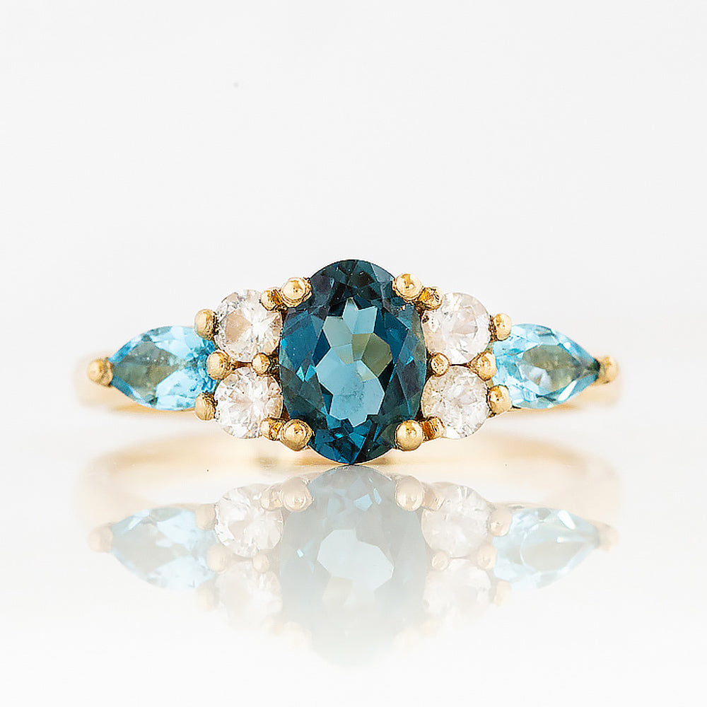 Ariana, a Topaz and White Sapphire Ring