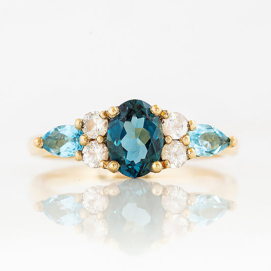 Ariana, a Topaz and White Sapphire Ring