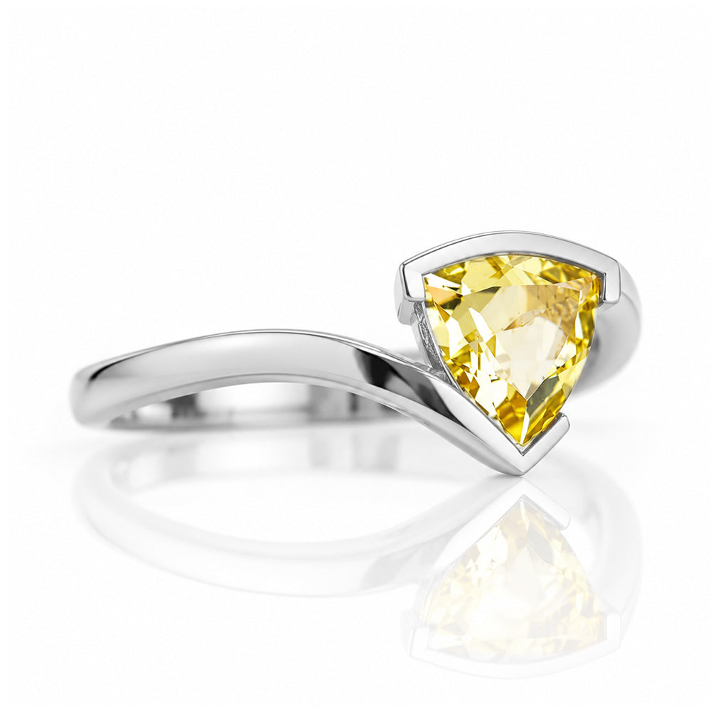 Cali, a Trillion cut Lemon Quartz Ring - Victoria's Jewellery