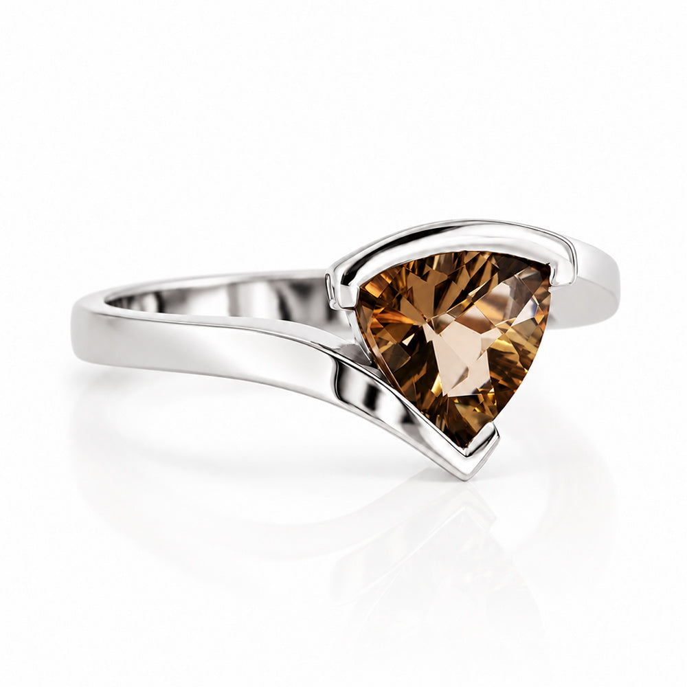 Cali, a Trillion cut Smoky Quartz Ring - Victoria's Jewellery