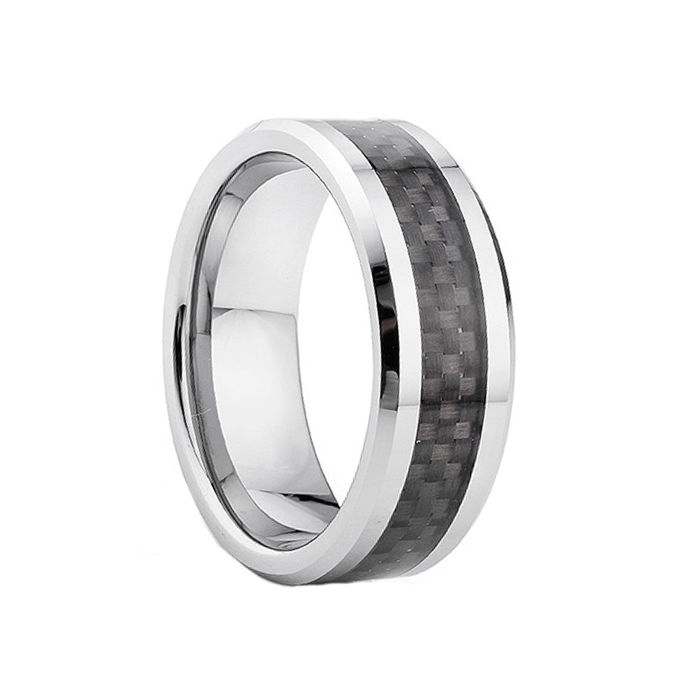 Tungsten Carbon Fibre Mens Wedding Ring - Victoria's Jewellery