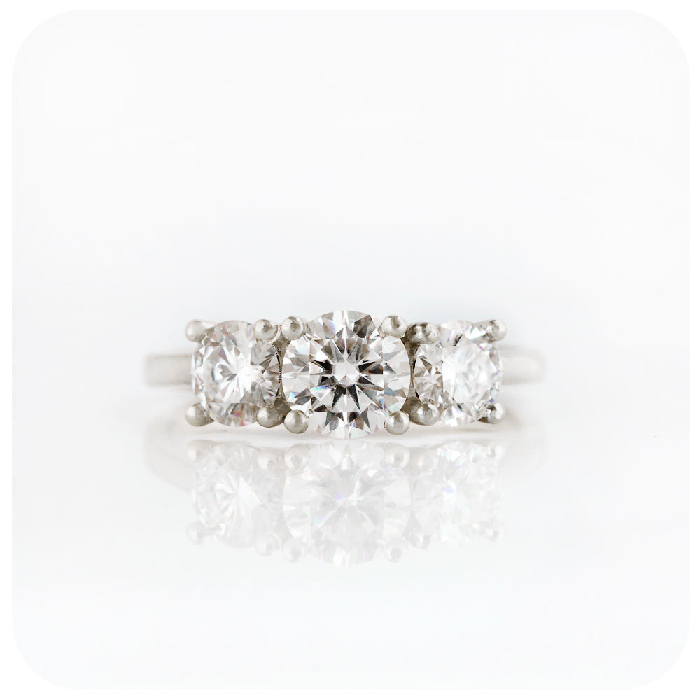 Brilliant cut Lab Grown Diamond Trilogy Engagement Ring - Victoria's Jewellery